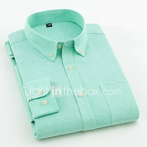 Heren Zakelijk Grote Maten Overhemd Katoen Werk Effen Slank Zwart 41 Lange Mouw huismerk kopen in de aanbieding