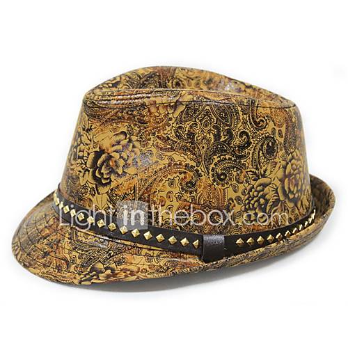 Heren Vintage Puprint Floppy Hoed Zwart Oranje Geel huismerk kopen in de aanbieding