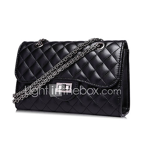 Dames Tassen Pu Schoudertas Raster Zwart huismerk kopen in de aanbieding