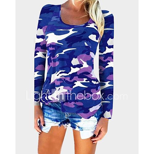 Dames T Shirt Katoen Camouflage Blauw huismerk kopen in de aanbieding Dames T Shirt Katoen Camouflage Blauw huismerk kopen in de aanbieding