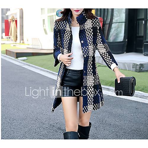 Dames Dagelijks Werk Standaard Winter Herfst Grote Maten Lang Jas Plaid Geruit Opstaand Lange Mouw Katoen Polyester Patchwork Blauw Xxl Xxxl 4Xl huismerk kopen in de aanbieding Dames Dagelijks Werk Standaard Winter Herfst Grote Maten Lang Jas Plaid Geruit Opstaand Lange Mouw Katoen Polyester Patchwork Blauw Xxl Xxxl 4Xl huismerk kopen in de aanbieding