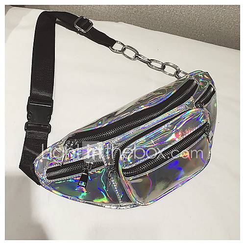 Dames Tassen Pu Sling Shoulder Bag Rits Zwart Fuchsia Zilver huismerk kopen in de aanbieding