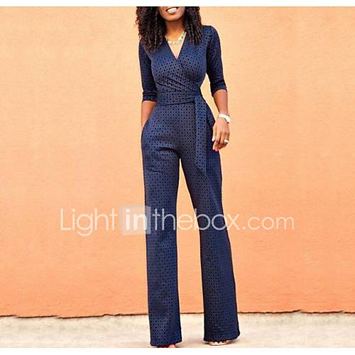 Dames Dagelijks Uitgaan Standaard Diepe V Hals Marineblauw Breedbeen Slank Jumpsuit Effen Patchwork M L Xl Katoen Halve Mouw Sexy huismerk kopen in de aanbieding Dames Dagelijks Uitgaan Standaard Diepe V Hals Marineblauw Breedbeen Slank Jumpsuit Effen Patchwork M L Xl Katoen Halve Mouw Sexy huismerk kopen in de aanbieding