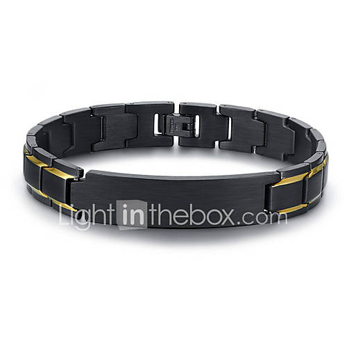 Heren Tweekleurig Schakelketting Armband 18 Karaats Verguld Titanium Staal Uniek Ontwerp Europees Armbanden Sieraden Zwart Voor Dagelijks Straat huismerk kopen in de aanbieding Heren Tweekleurig Schakelketting Armband 18 Karaats Verguld Titanium Staal Uniek Ontwerp Europees Armbanden Sieraden Zwart Voor Dagelijks Straat huismerk kopen in de aanbieding