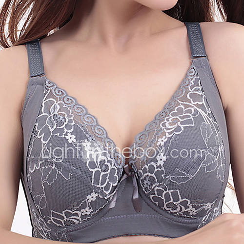 Dames Grote Maten Sexy Volledig Bedekt Beha Push Up Effen Kant Polyester huismerk kopen in de aanbieding