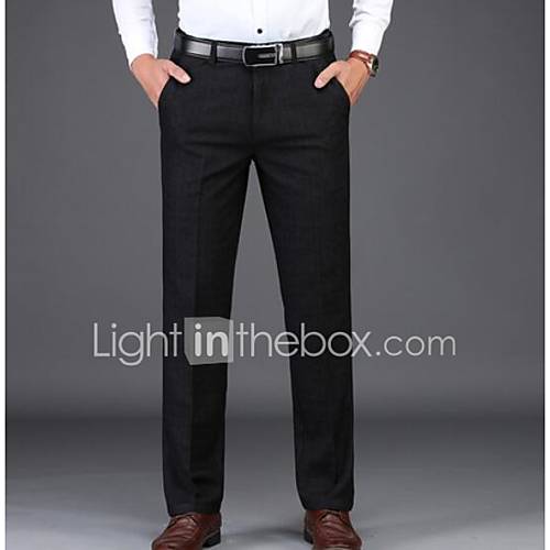 Heren Zakelijk Standaard Pakken Broek Effen Zwart Werk huismerk kopen in de aanbieding