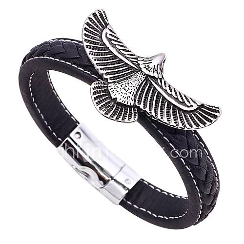 Heren Retro Lederen Armbanden Roestvast Staal Leder Eagle Klassiek Vintage Sieraden Zwart Bruin Voor Lahja Straat huismerk kopen in de aanbieding Heren Retro Lederen Armbanden Roestvast Staal Leder Eagle Klassiek Vintage Sieraden Zwart Bruin Voor Lahja Straat huismerk kopen in de aanbieding
