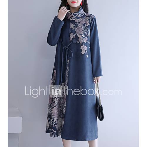 Dames Grote Maten Recht Jurk Coltrui Midi huismerk kopen in de aanbieding