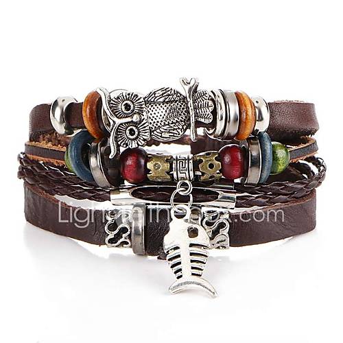Heren Gevlochten Lederen Armbanden Vissen Uil Artistiek Uniek Ontwerp Sieraden Bruin Voor Avond Feest Straat huismerk kopen in de aanbieding Heren Gevlochten Lederen Armbanden Vissen Uil Artistiek Uniek Ontwerp Sieraden Bruin Voor Avond Feest Straat huismerk kopen in de aanbieding