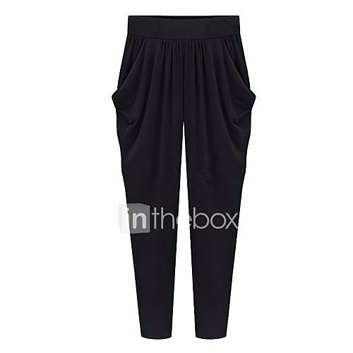 Dames Ruimvallend Harem Broek Effen Zwart huismerk kopen in de aanbieding Dames Ruimvallend Harem Broek Effen Zwart huismerk kopen in de aanbieding