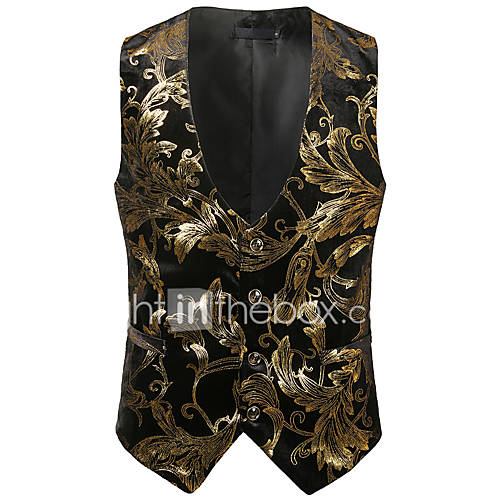 Heren Feest Club Luxe Vintage Lente Herfst Winter Normaal Vest Bloemen V Hals Mouwloos Katoen Spandex Print Goud Zilver L Xl Xxl Business Casual Slank huismerk kopen in de aanbieding Heren Feest Club Luxe Vintage Lente Herfst Winter Normaal Vest Bloemen V Hals Mouwloos Katoen Spandex Print Goud Zilver L Xl Xxl Business Casual Slank huismerk kopen in de aanbieding