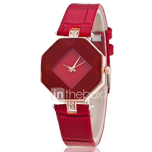 Dames Polshorloge Kwarts Gewatteerd Pu Leer Zwart Wit Blauw Vrijetijdshorloge Analoog Modieus Elegant Paars Rood Een Jaar Levensduur Batterij huismerk kopen in de aanbieding