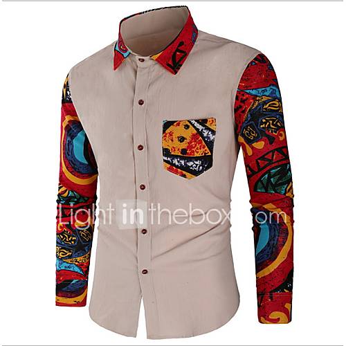 Heren Street Chic Overhemd Kleurenblok Slank Zwart L Lange Mouw huismerk kopen in de aanbieding