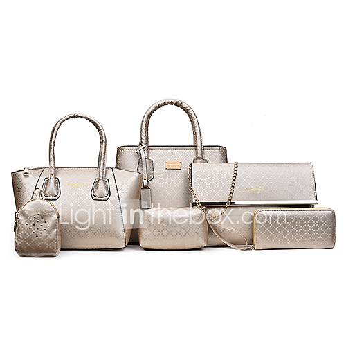 Dames Tassen Pu Zak Set 6 Stuks Purse Rits Effen Kleur Goud Zwart Rood huismerk kopen in de aanbieding