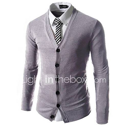 Heren Dagelijks Weekend Standaard Effen Lange Mouw Slank Normaal Vest V Hals Wijn Lichtgrijs Marine Blauw Xxxl 4Xl Xxxxxl huismerk kopen in de aanbieding