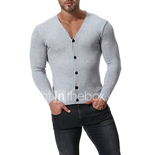 Heren Dagelijks Effen Lange Mouw Normaal Vest Donkergrijs Wijn Lichtgrijs L Xl Xxl huismerk kopen in de aanbieding