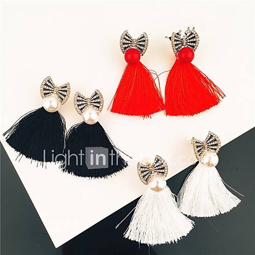 Dames Kwastje Druppel Oorbellen Imitatieparel Strass Strik Stijlvol Klassiek Sieraden Wit Zwart Rood Voor Dagelijks 1 Paar huismerk kopen in de aanbieding Dames Kwastje Druppel Oorbellen Imitatieparel Strass Strik Stijlvol Klassiek Sieraden Wit Zwart Rood Voor Dagelijks 1 Paar huismerk kopen in de aanbieding