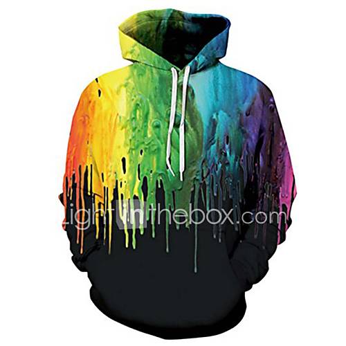 Heren Standaard Grote Maten Ruimvallend Broek 3D Print Regenboog Capuchon Lange Mouw Herfst Winter huismerk kopen in de aanbieding Heren Standaard Grote Maten Ruimvallend Broek 3D Print Regenboog Capuchon Lange Mouw Herfst Winter huismerk kopen in de aanbieding