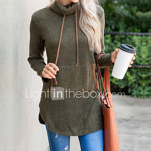 Dames Standaard Broek Effen Capuchon Donkergrijs Coltrui Lang huismerk kopen in de aanbieding