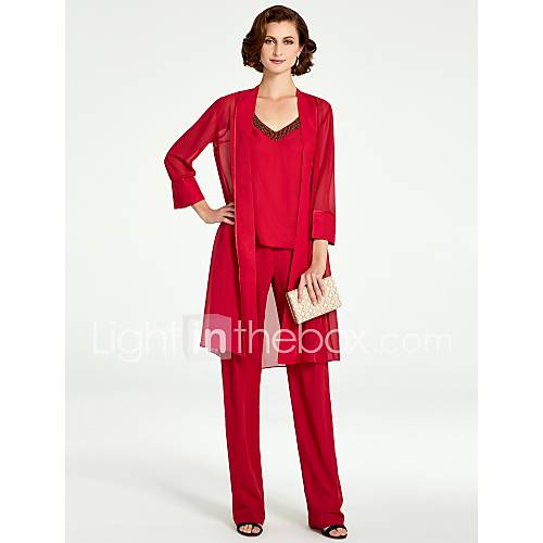 Pantsuit V Hals Tot De Grond Chiffon Bruidsmoederjurken Met Kralen Door Lan Ting Bride huismerk kopen in de aanbieding Pantsuit V Hals Tot De Grond Chiffon Bruidsmoederjurken Met Kralen Door Lan Ting Bride huismerk kopen in de aanbieding