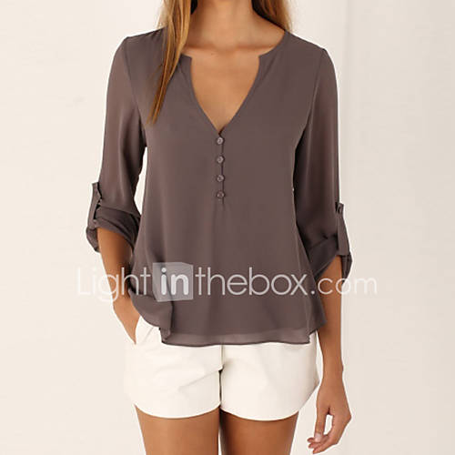 Dames Informeel Blouse Uitgaan Effen Diepe V Hals Ruimvallend Koffie Xxxl Zomer huismerk kopen in de aanbieding Dames Informeel Blouse Uitgaan Effen Diepe V Hals Ruimvallend Koffie Xxxl Zomer huismerk kopen in de aanbieding