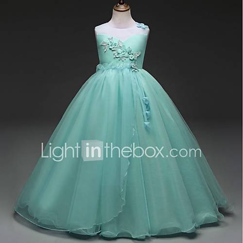 Kinderen Meisjes Standaard Effen Bloemen Mouwloos Rayon Polyester Jurk Blozend Roze huismerk kopen in de aanbieding