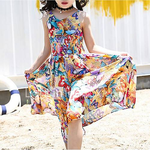 Kinderen Peuter Meisjes Zoet Verfijnd Uitgaan Strand Vlinder Bloemen Print Mouwloos Katoen Rayon Jurk Regenboog huismerk kopen in de aanbieding Kinderen Peuter Meisjes Zoet Verfijnd Uitgaan Strand Vlinder Bloemen Print Mouwloos Katoen Rayon Jurk Regenboog huismerk kopen in de aanbieding
