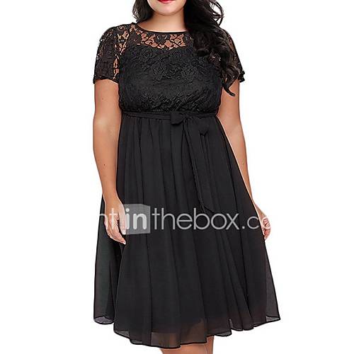 Dames Grote Maten Standaard Schede Jurk Tot De Knie huismerk kopen in de aanbieding