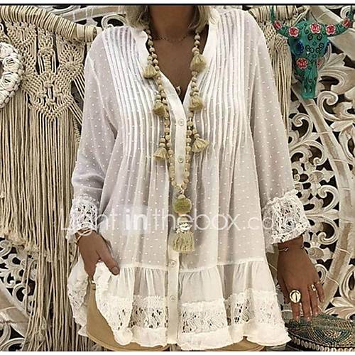 Dames Blouses Boho Kant Grote Maten T Shirt Strand Effen Kleur V Hals Blozend Roze Xxxl huismerk kopen in de aanbieding Dames Blouses Boho Kant Grote Maten T Shirt Strand Effen Kleur V Hals Blozend Roze Xxxl huismerk kopen in de aanbieding