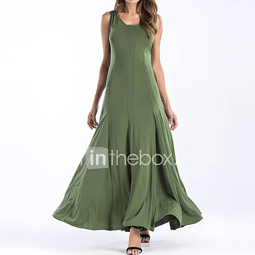 Dames Feestdagen Verfijnd Schede Jurk Effen Maxi Sexy huismerk kopen in de aanbieding