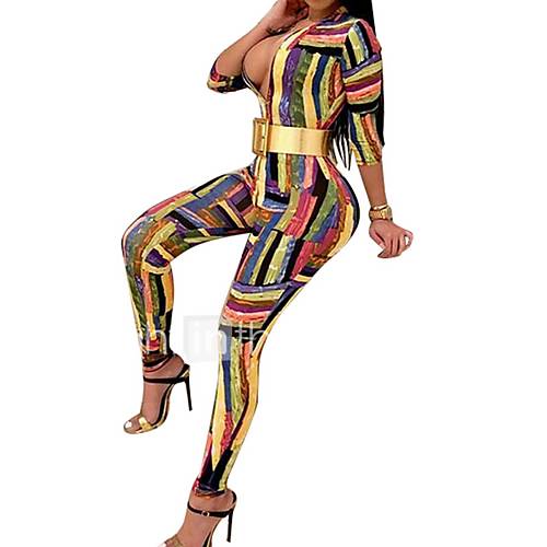 Dames Dagelijks Uitgaan Street Chic Diepe V Hals Regenboog Haak Slank Jumpsuit Gestreept Print L Xl Xxl Lange Mouw Lente Sexy huismerk kopen in de aanbieding Dames Dagelijks Uitgaan Street Chic Diepe V Hals Regenboog Haak Slank Jumpsuit Gestreept Print L Xl Xxl Lange Mouw Lente Sexy huismerk kopen in de aanbieding