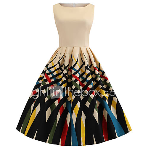 Dames Grote Maten Standaard Schede Jurk Geometrisch Print Schouderafhangend Tot De Knie Hoge Taille Sexy huismerk kopen in de aanbieding Dames Grote Maten Standaard Schede Jurk Geometrisch Print Schouderafhangend Tot De Knie Hoge Taille Sexy huismerk kopen in de aanbieding