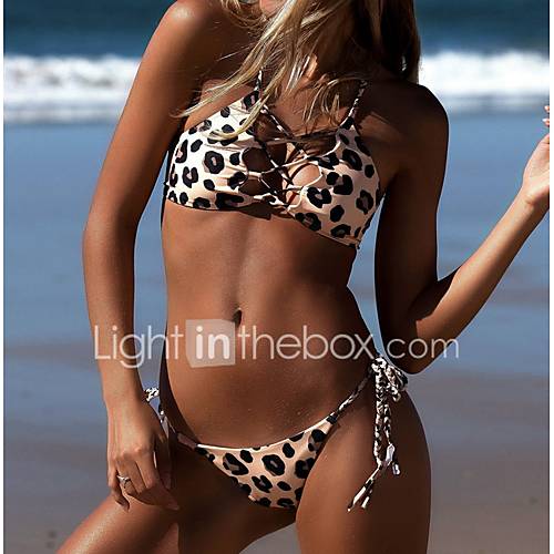 Dames Bandje Beige Cheeky Bikini Zwemkleding Luipaard M L Xl Super Sexy huismerk kopen in de aanbieding