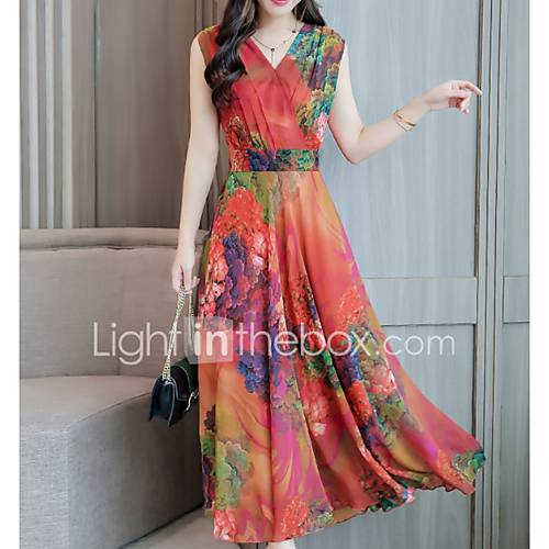 Dames Feest Elegant Schede Jurk Print V Hals Midi huismerk kopen in de aanbieding Dames Feest Elegant Schede Jurk Print V Hals Midi huismerk kopen in de aanbieding