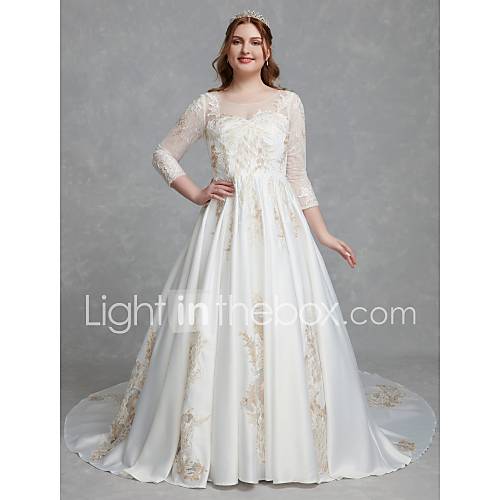 A Lijn Scoop Neck Kapelsleep Kant Satijn Op Maat Gemaakte Trouwjurken Met Door Lan Ting Bride huismerk kopen in de aanbieding A Lijn Scoop Neck Kapelsleep Kant Satijn Op Maat Gemaakte Trouwjurken Met Door Lan Ting Bride huismerk kopen in de aanbieding