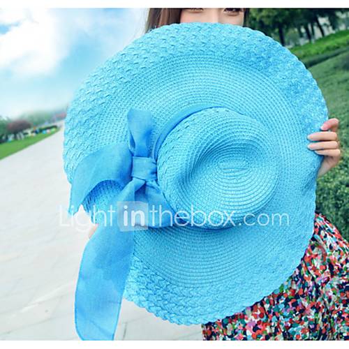 Dames Standaard Stroeffen Zonnehoed Geel Fuchsia Licht Blauw huismerk kopen in de aanbieding