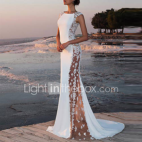 Dames Feest Slank Schede Jurk Effen Kant Maxi Sexy huismerk kopen in de aanbieding