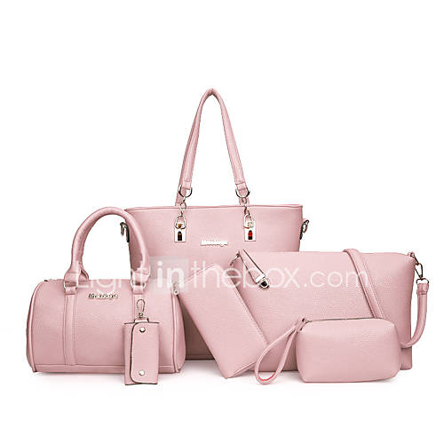 Dames Tassen Pu Zak Set 6 Stuks Purse Grijs Rood Bruin huismerk kopen in de aanbieding