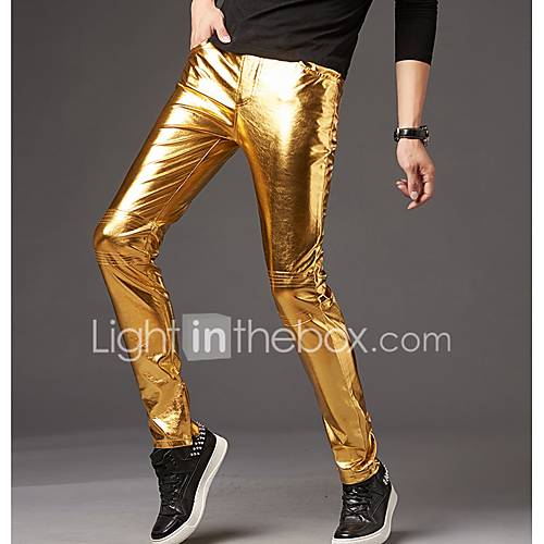 Heren Feest Street Chic Chinos Zwaar Katoen Broek Effen Goud huismerk kopen in de aanbieding