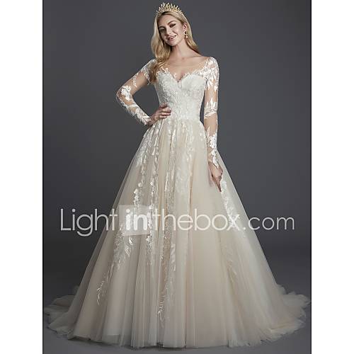 Baljurk Illusie Hals Strijksleep Kant Tule Op Maat Gemaakte Trouwjurken Met Door Lan Ting Bride huismerk kopen in de aanbieding Baljurk Illusie Hals Strijksleep Kant Tule Op Maat Gemaakte Trouwjurken Met Door Lan Ting Bride huismerk kopen in de aanbieding