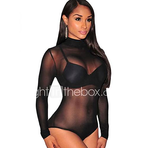 Dames Super Sexy Teddy Bodysuits Nachtkleding Effen Netstof Coltrui huismerk kopen in de aanbieding