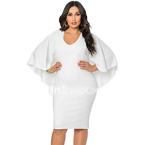 Dames Uitgaan Standaard Elegant Flare Mouwen Katoen Slank Schede Jurk Effen Cut Out V Hals Asymmetrisch huismerk kopen in de aanbieding Dames Uitgaan Standaard Elegant Flare Mouwen Katoen Slank Schede Jurk Effen Cut Out V Hals Asymmetrisch huismerk kopen in de aanbieding