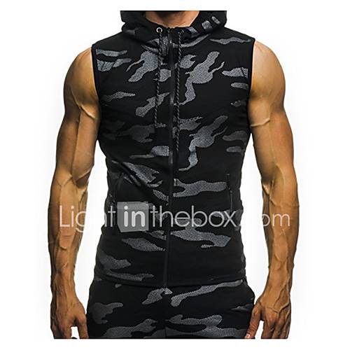 Heren Mouwloos Trui Met Capuchon Effen huismerk kopen in de aanbieding