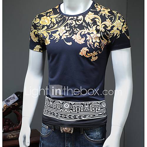 Heren Vintage Standaard Grote Maten T Shirt Katoen Print Ronde Hals Wit Xxl Korte Mouw huismerk kopen in de aanbieding