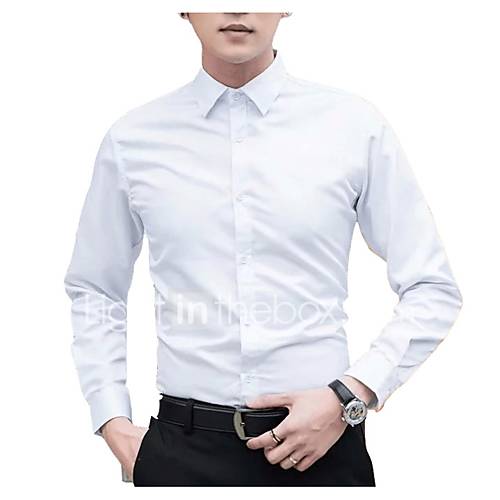 Heren Street Chic Overhemd Effen Marineblauw Xxl Lange Mouw huismerk kopen in de aanbieding