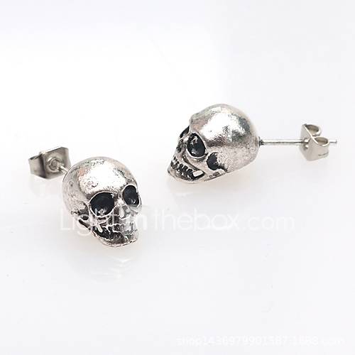 Heren Siernagel Oorknopjes Oorbellen Schedel Hip Hop Sieraden Zwart Zilver Voor Feest Halloween Club 1 Paar huismerk kopen in de aanbieding Heren Siernagel Oorknopjes Oorbellen Schedel Hip Hop Sieraden Zwart Zilver Voor Feest Halloween Club 1 Paar huismerk kopen in de aanbieding