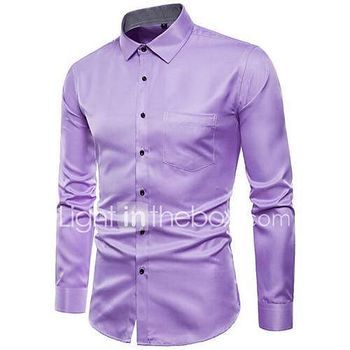 Heren Overhemd Effen Slank Wijn Xxxl Lange Mouw huismerk kopen in de aanbieding