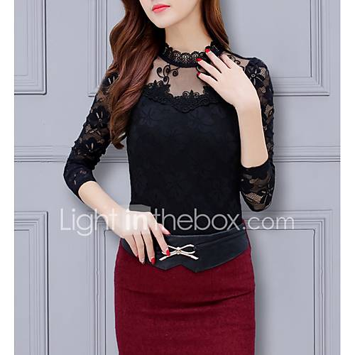 Dames Kant Vintagestijl Grote Maten Blouse Geometrisch Strakke Ronde Hals Slank Rood Xxxl Lente Zomer Herfst Winter huismerk kopen in de aanbieding Dames Kant Vintagestijl Grote Maten Blouse Geometrisch Strakke Ronde Hals Slank Rood Xxxl Lente Zomer Herfst Winter huismerk kopen in de aanbieding