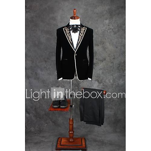 Met Patroon Getailleerd Katoen Polyester Pak Punt Single Breasted Een Knoops Suits huismerk kopen in de aanbieding