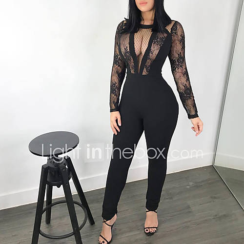 Dames Club Verjaardag Standaard Zwart Breedbeen Slank Jumpsuit Effen Kant Blote Rug Netstof M L Xl Katoen Lange Mouw Lente Zomer Sexy huismerk kopen in de aanbieding Dames Club Verjaardag Standaard Zwart Breedbeen Slank Jumpsuit Effen Kant Blote Rug Netstof M L Xl Katoen Lange Mouw Lente Zomer Sexy huismerk kopen in de aanbieding
